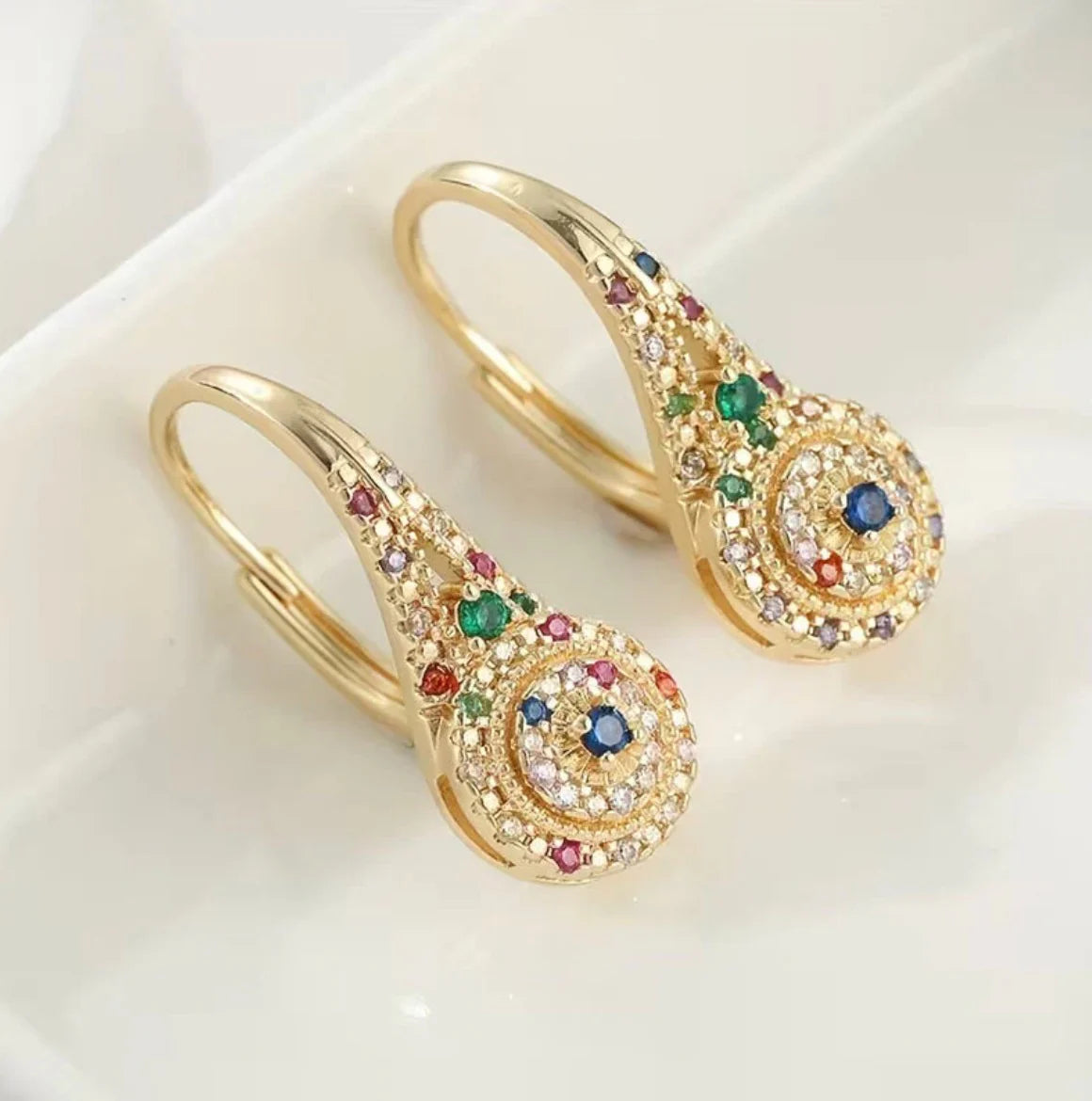 Multicolor Sparkle Elegance Breast Cancer Awareness Earrings | 1+1 Free Today