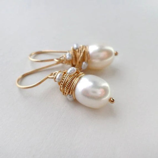 LP |  Pearl Golden Threads Earrings | 1+1 Free Today